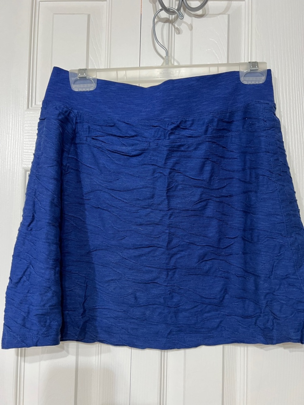 Horny Toad Samba Wave Blue Textured mini Wm S Skirt Organic Cotton front pocket